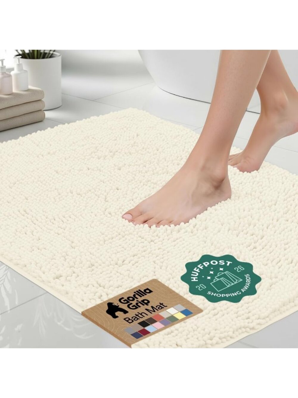 Soft Absorbent Chenille Bath Rug Mat 36x24 | Quick Dry Microfiber | Washable